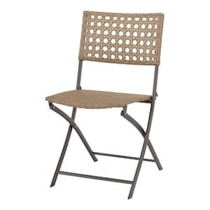 Mix and Match Folding Wicker Steel Outdoor Patio Chair with New Cane Back