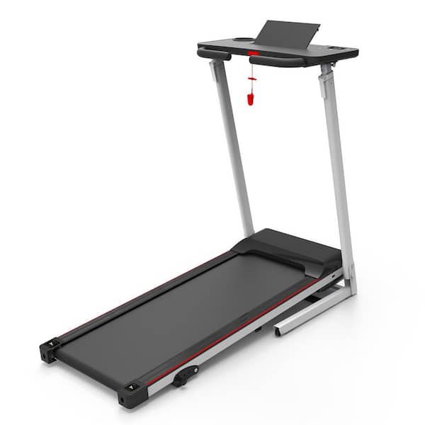 Tidoin 2.5 HP Black Metal Foldable Electric Treadmill with Safety Key, LED Display and Inclines