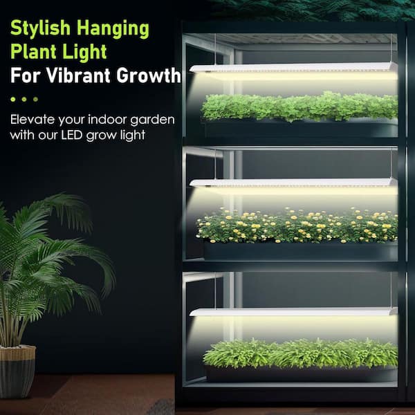 2025 Series 2 ft. White Indoor LED Grow Light Full Spectrum, Hanging Lamp with Timer, 6 Dimmable Levels