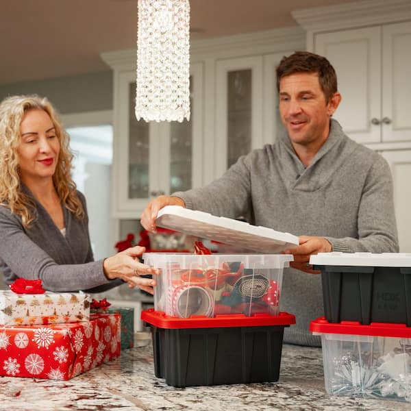 HDX 6.5-Qt Tough Storage Tote in Clear with White Lid 999-6QT-C