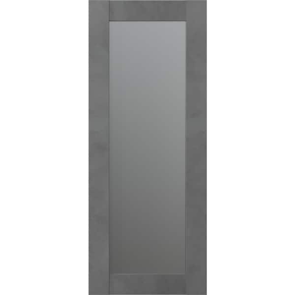 Belldinni Vona_207 24 in. W x 80 in. H Solid Composite Core Full Lite Frosted Glass Dark Urban Prefinished Wood Interior Door Slab