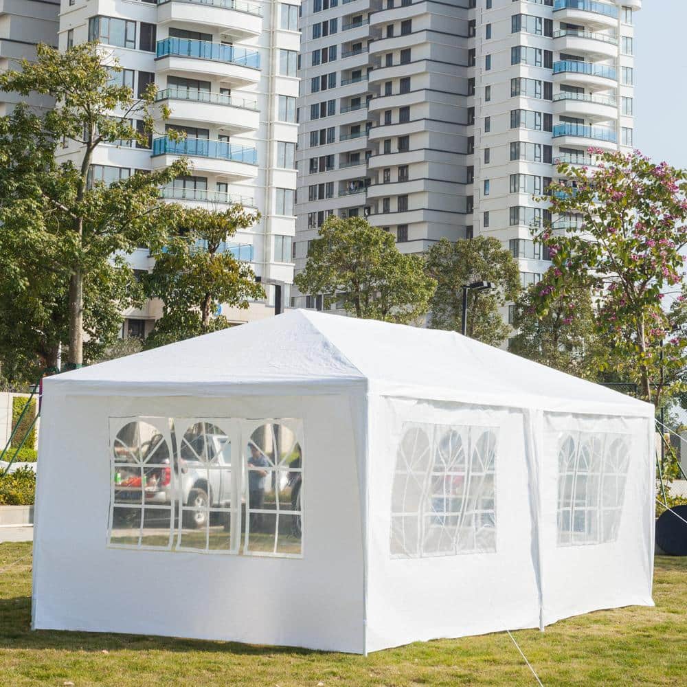 White 10'x20' Outdoor Canopy Tent with Removable Sidewalls