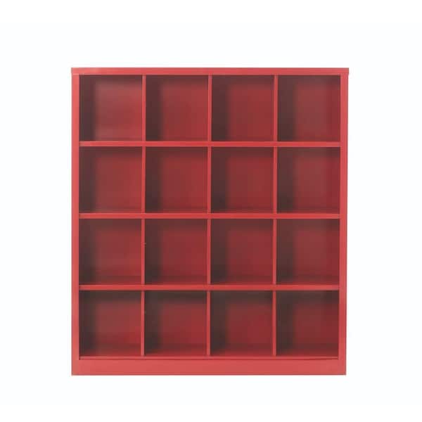 Home Decorators Collection Lachlan 53.25 in. x 60 in. Red 16-Cube Storage Organizer