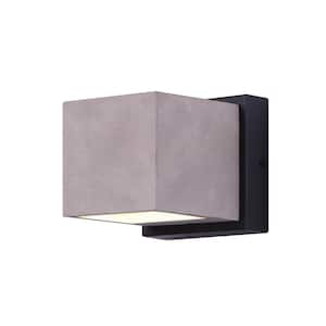 Shax Black and Cement LED Outdoor Wall Sconce Light