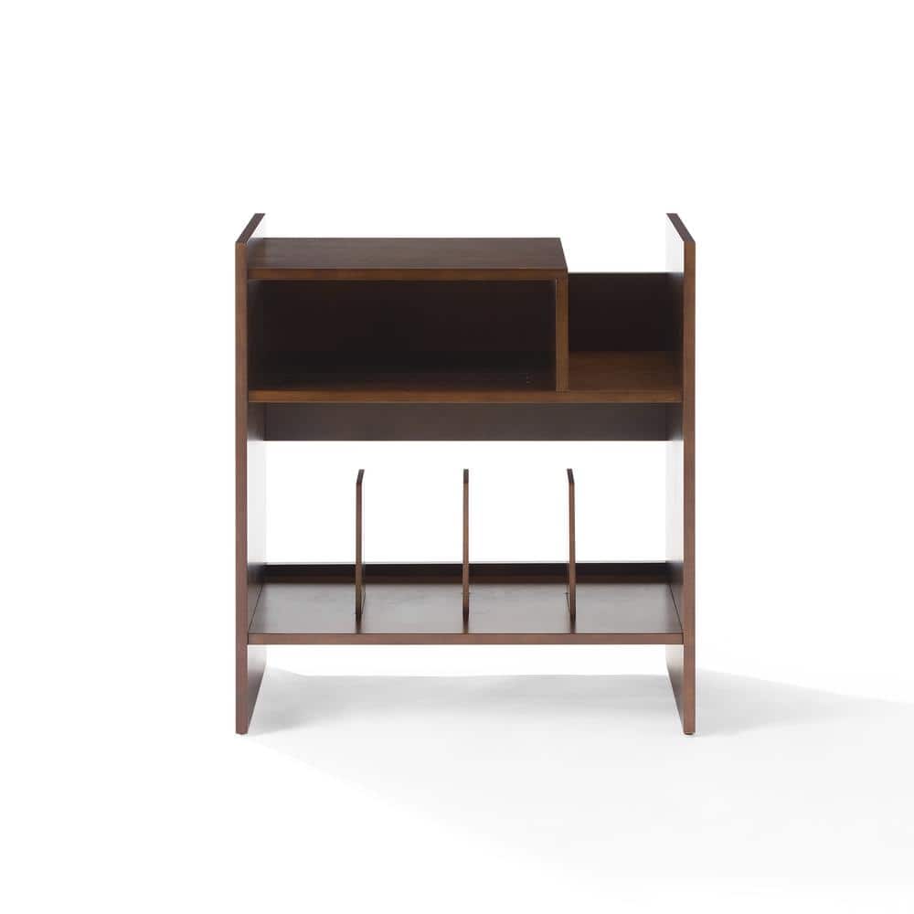 Portland Dark Brown MDF Turntable Stand with Cabinet