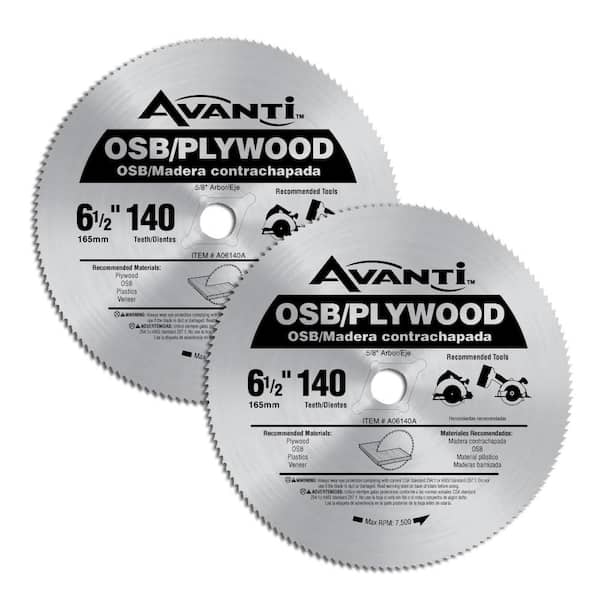 Avanti 6-1/2 in. x 140-Tooth OSB/Plywood Circular Saw Blade (2-Pack)