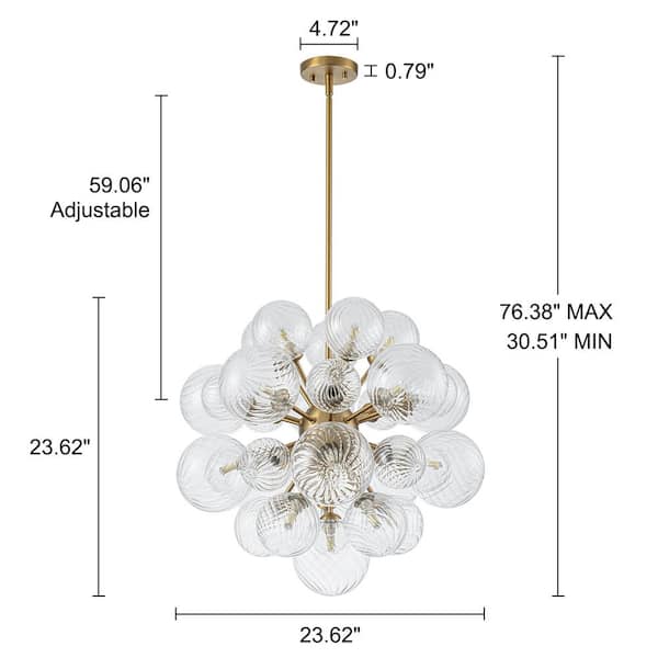 Bubble chandelier ゴールド LED対応 Longree Bubble Ball Glass Chandelier Brushed Nickel Swirled Clear