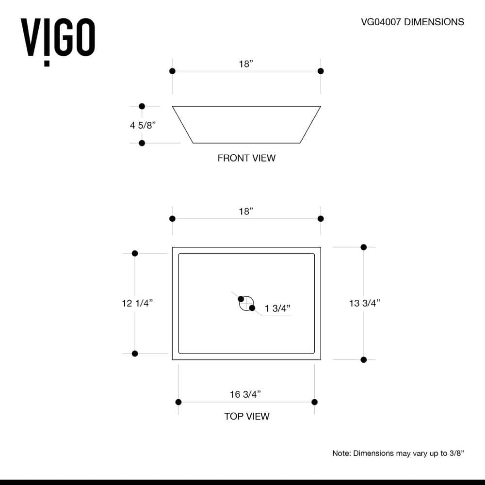 Vinca Matte Stone Rectangular Vessel Sink with Matte Black Wall-Mount Faucet