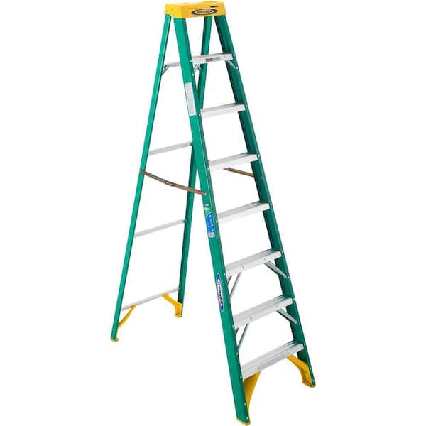 Werner 8 ft. Fiberglass Step Ladder with 225 lb. Load Capacity Type II Duty Rating