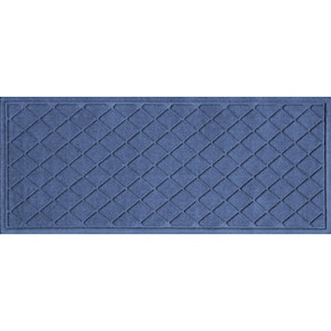 Aqua Shield Argyle Navy 22 in. x 60 in. Recycled Polyester/Rubber Indoor Outdoor Runner Mat