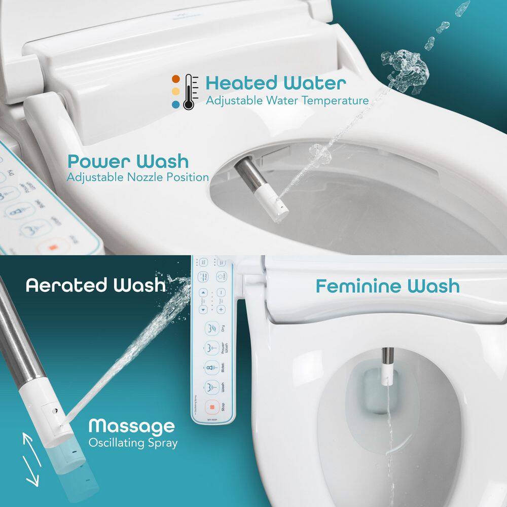 BidetMate 1000 Series White Elongated Heated Smart Toilet Seat