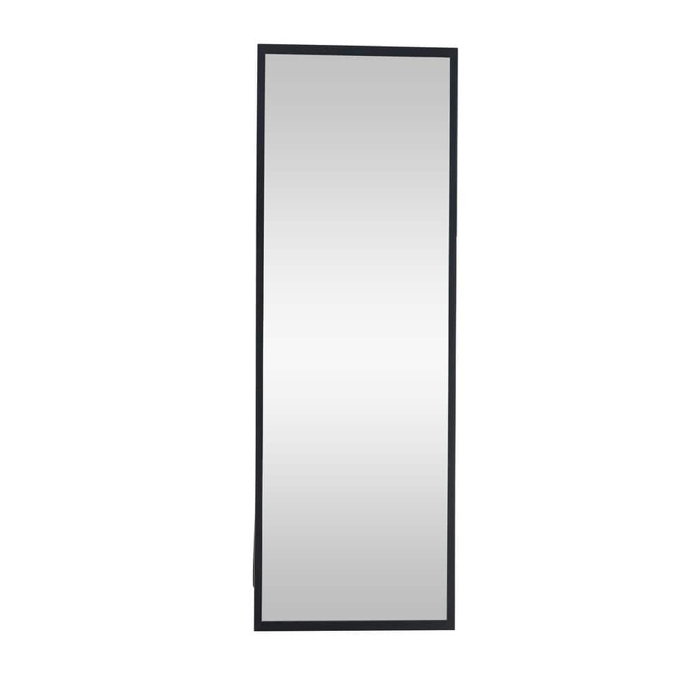 Black 18.1 in. W x 58 in. H Rectangle Solid Wood Frame Full Length Floor Mirror