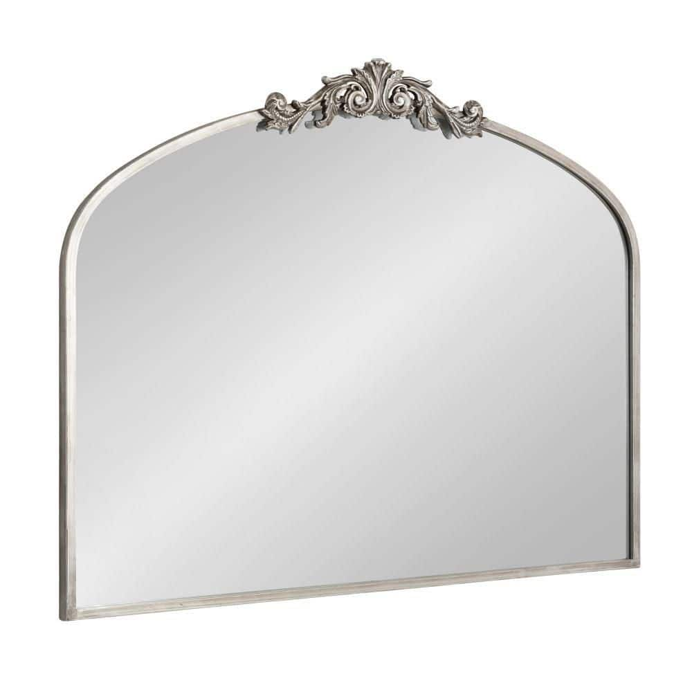 Kate and Laurel Arendahl 36.00 in. W x 28.50 in. H Arch Metal Silver Framed  Traditional Wall Mirror 222125 - The Home Depot