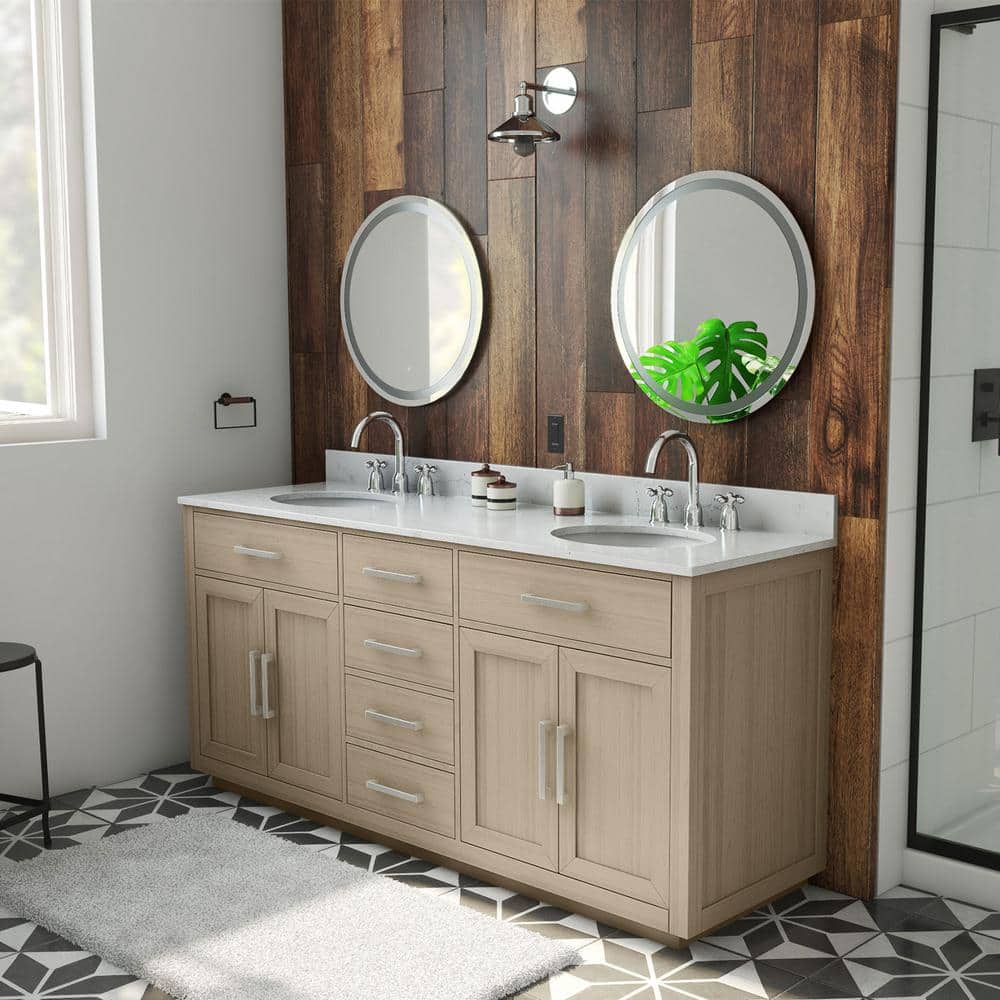 DreamLine Dexterity 72 in. W x 22 in. D x 34 in . H Oak Vanity