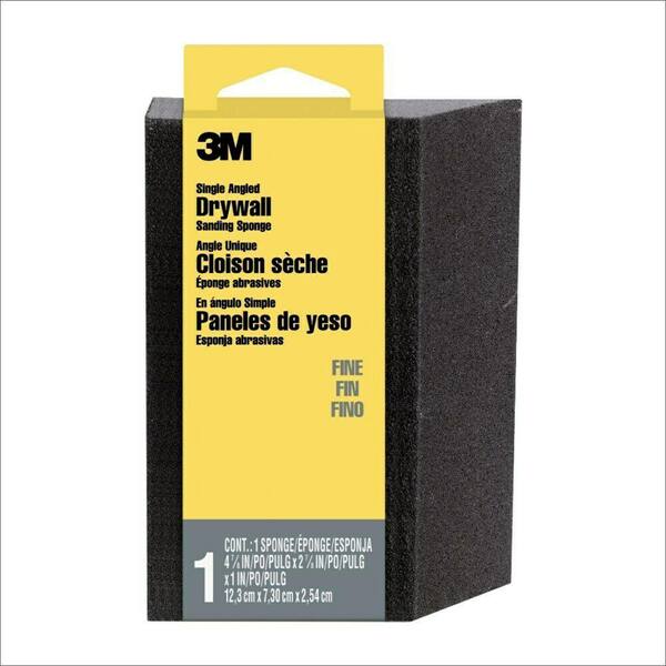 3M 2.875 in. x 4.875 in. x 1 in. 120 Grit Fine Angled Drywall Sanding Sponge