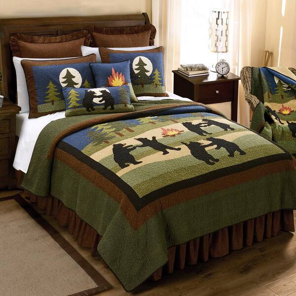 Donna Sharp Bear Green Cotton, Twin Bear Bedding