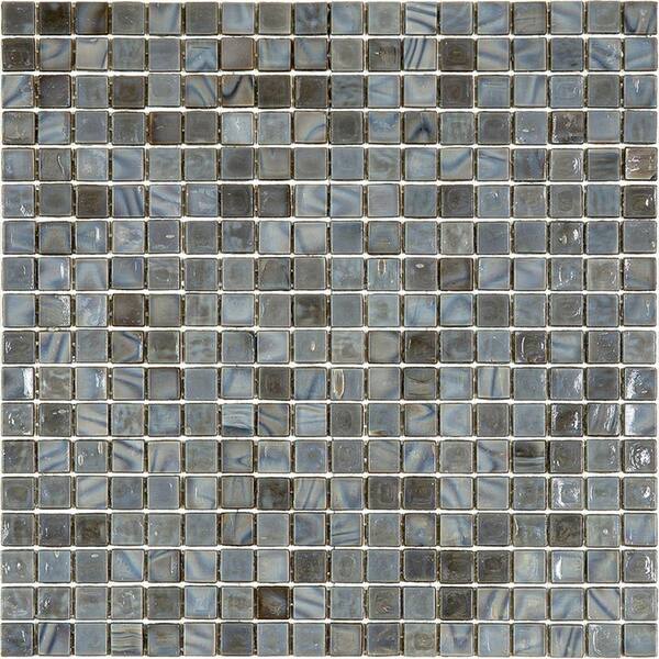 Image showcasing Apollo Tile Skosh 4 in. x 6 in. Glossy Mouse Gray Glass Mosaic Uniform ...