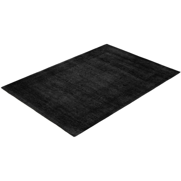 Overdyed Gray 4 x 6 Solid Wool Indoor Area Rug