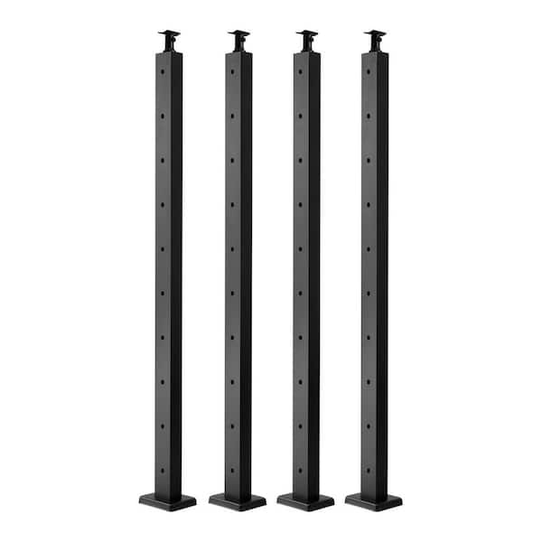 Cable Railing Post, 36 x 2 x 2 in. Stainless Steel with Pre-Drilled Horizontal Holes, Cable for Cable Railing System