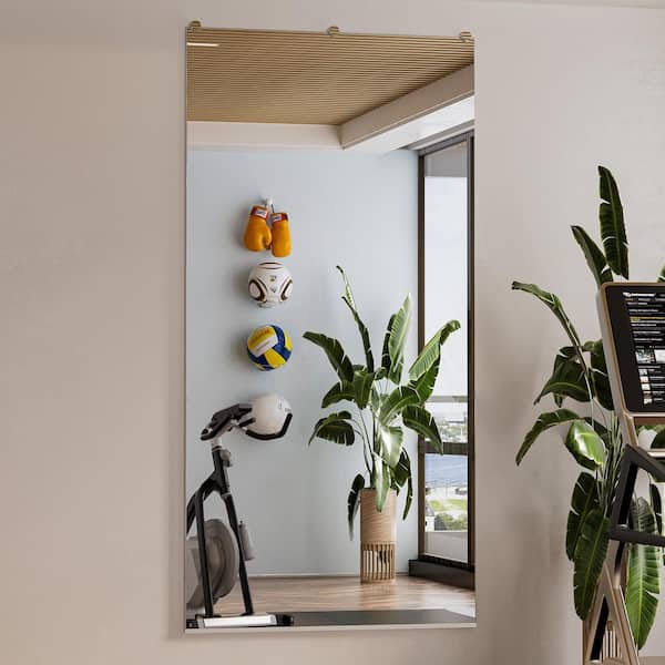 36 in. W x 72 in. H Rectangular Frameless Wall Mirror Gym Mirror Dance Mirror Bathroom Vanity Mirror