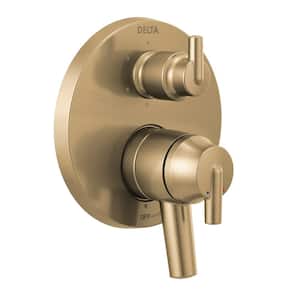 Trinsic 2-Handle Wall-Mount Valve Trim Kit with 6-Setting Integrated Diverter in Champagne Bronze (Valve not Included)