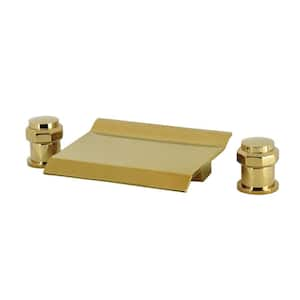 Milano 2-Handle Deck Mount Roman Tub Faucet in. Polished Brass