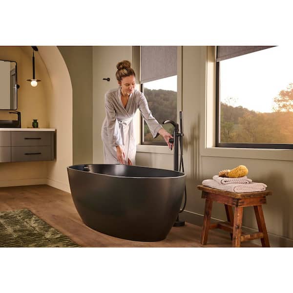 Ruvati Canali 59 in. x 27.5 in. Freestanding Soaking Oval Bathtub