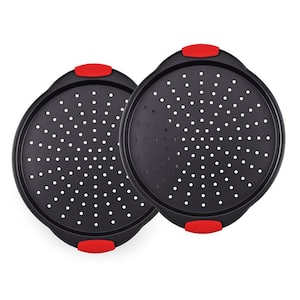 Non-Stick Pizza Tray 1-Piece Set with Silicone Handle