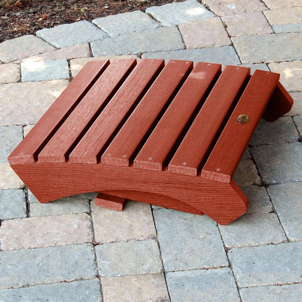 Rustic Red High-Grade Poly Lumber Folding Ottoman