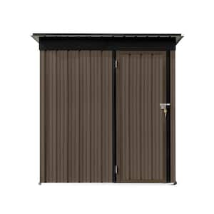 5 ft. W x 4 ft. D Metal Outdoor Brown Storage Shed with Single Door (20 sq. ft.)