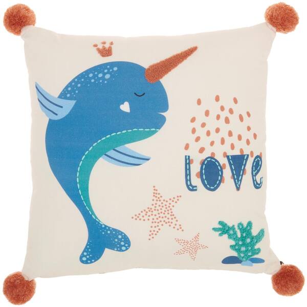Mina Victory Plush lines Multicolor Reversible 16 in. x 16 in. Throw Pillow
