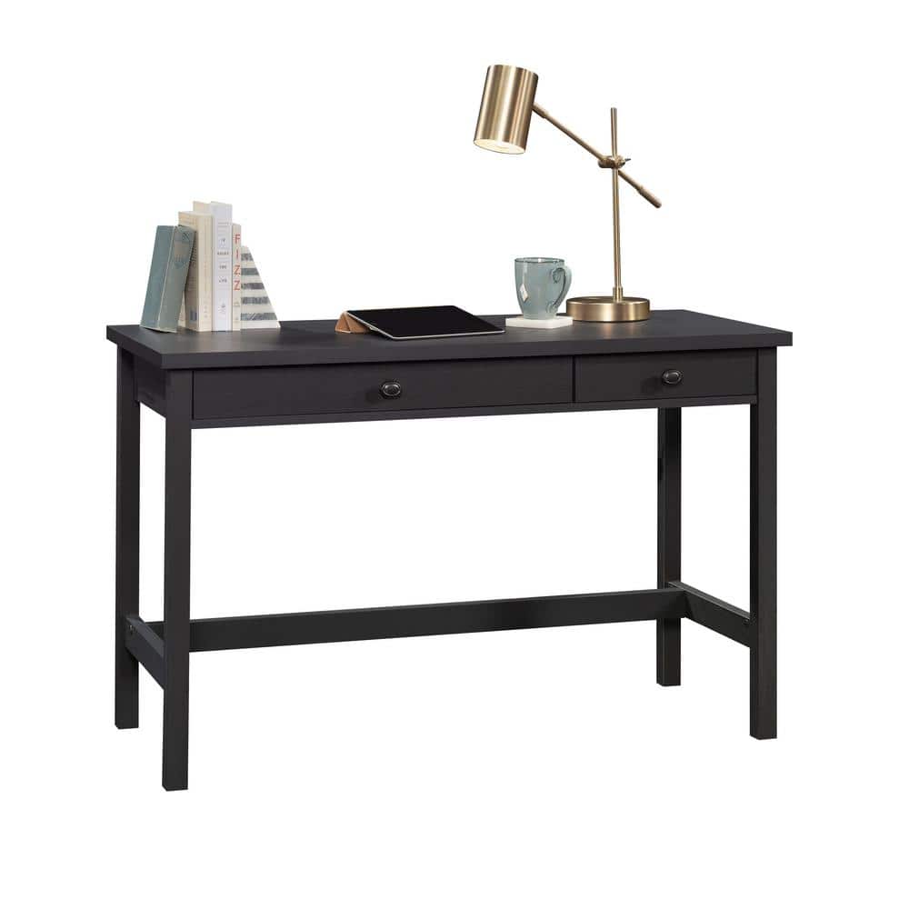 Raven Oak Rectangular Writing Desk with Dual Drawers