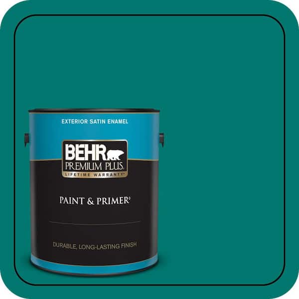 BEHR PREMIUM PLUS 1 gal. #490B-7 Mermaid Harbor Satin Enamel Exterior Paint & Primer