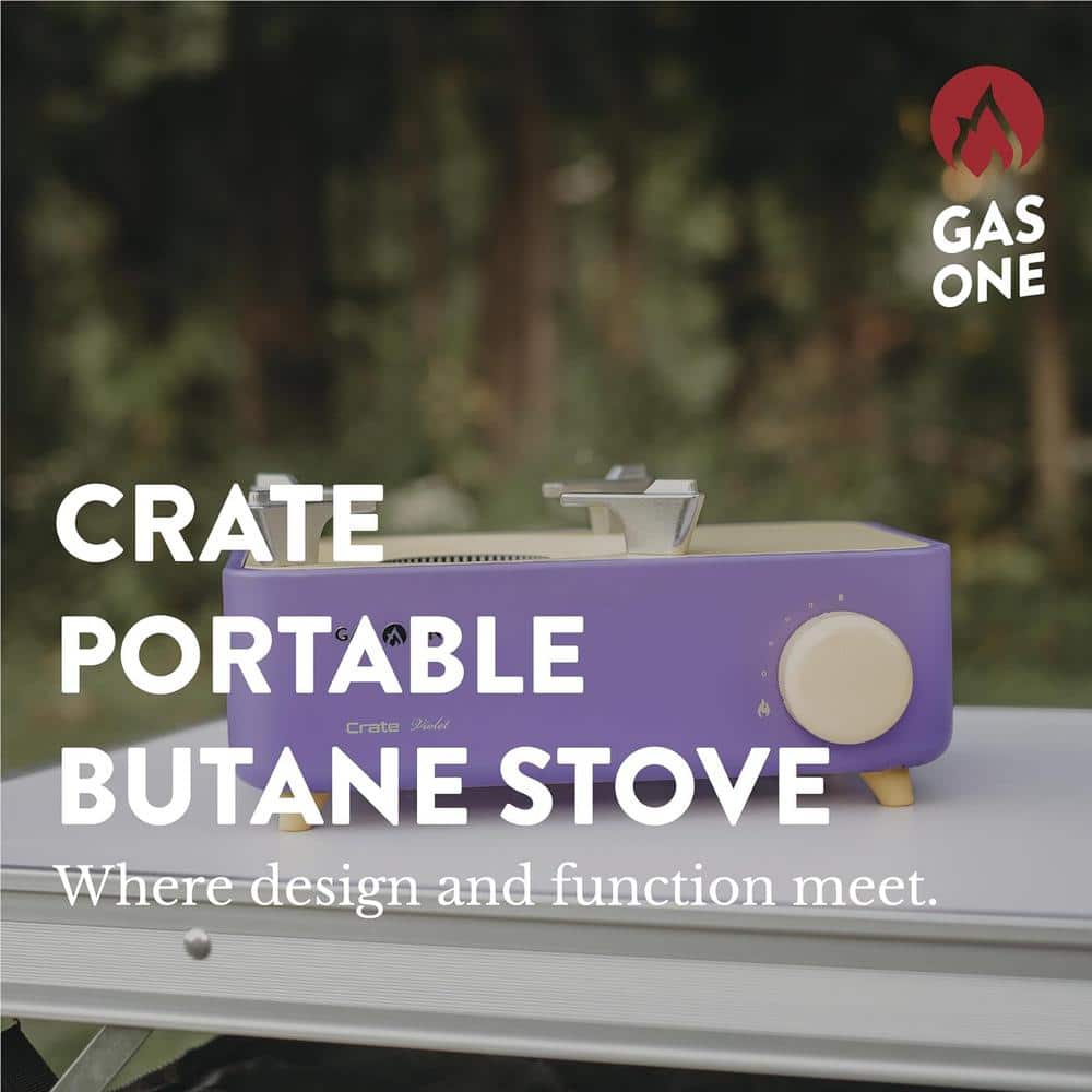 Violet and Yellow Portable Single Burner Gas Stove