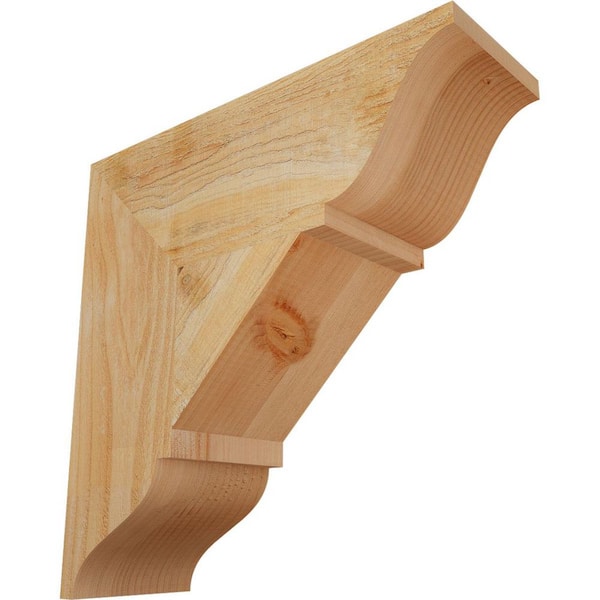 Ekena Millwork 6 in. x 18 in. x 18 in. Douglas Fir Traditional Rough Sawn Bracket