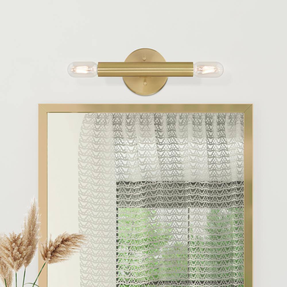 Copenhagen Mid-Century Modern 2-Light Brass Sconce