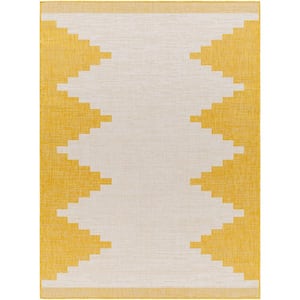 Lageli Yellow 9 ft. x 12 ft. Geometric Indoor/Outdoor Area Rug