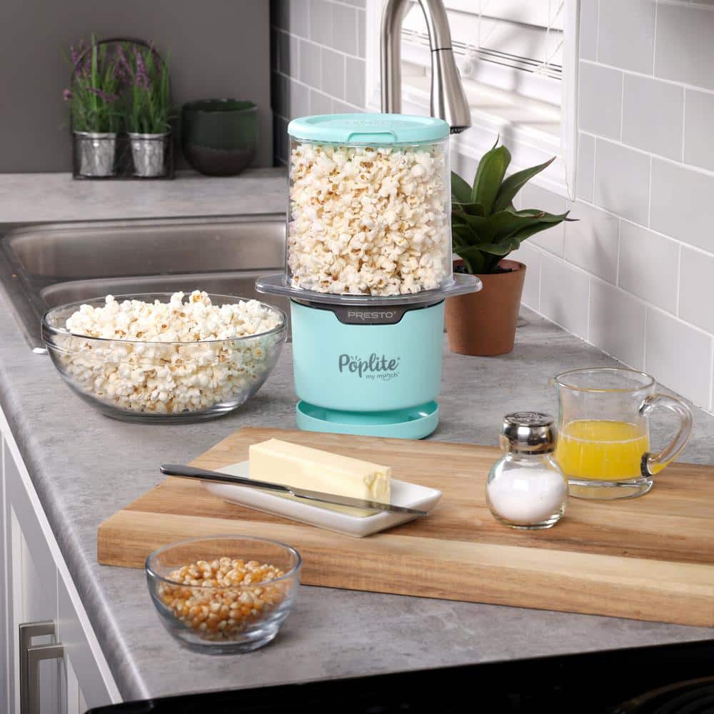 Aqua Compact Hot Air Popcorn Popper with Serving Bowl