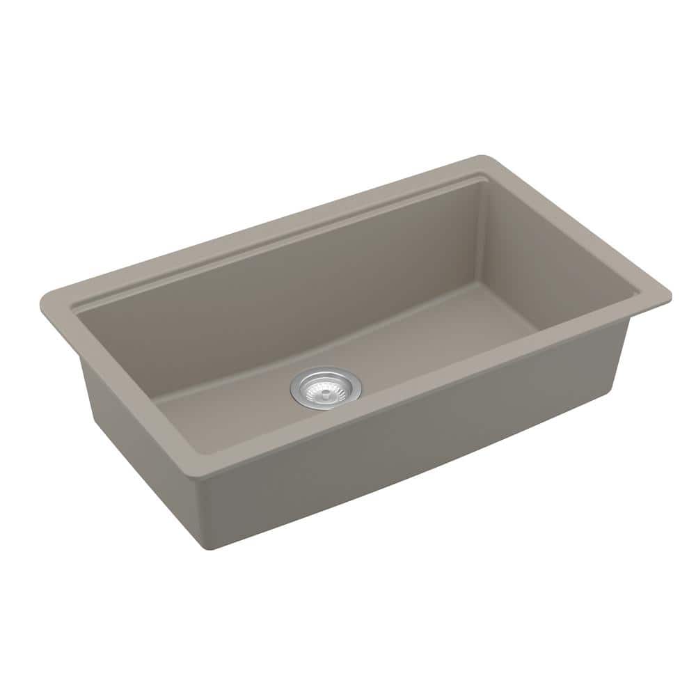 Concrete Quartz Single Bowl Undermount Workstation Sink