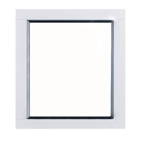 Aberdeen 36 in. W x 30 in. H Framed Rectangular Bathroom Vanity Mirror in White