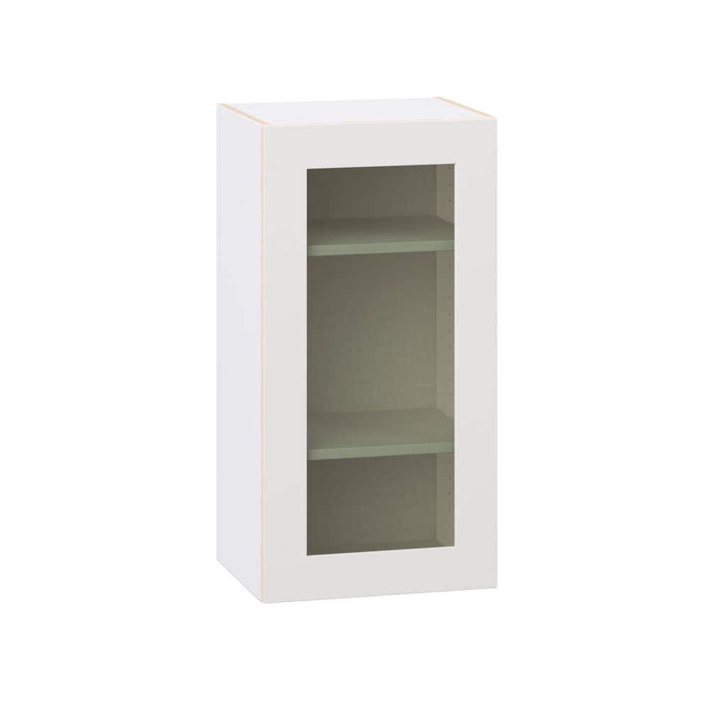 Roseland 18 in. W x 14 in. D x 35 in. H Assembled Shaker Glass Door Specialty Wall Kitchen Cabinet in Warm White price history on PriceWatchPro