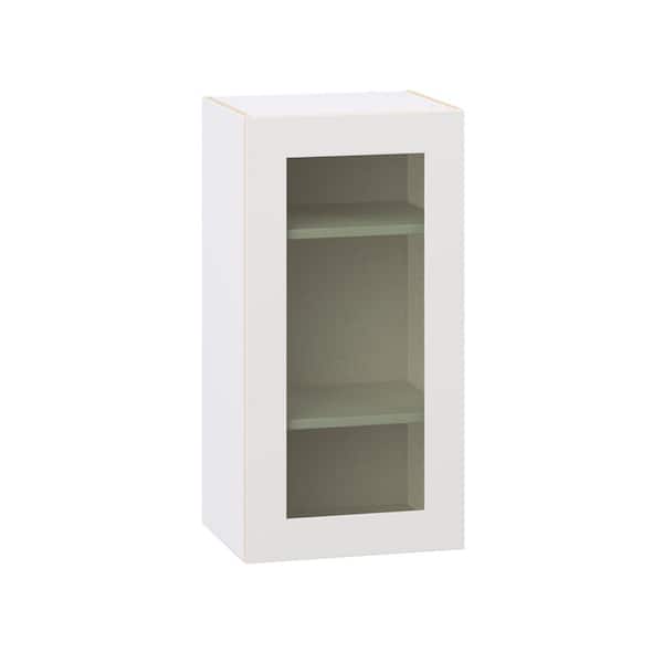 J COLLECTION Roseland 18 in. W x 14 in. D x 35 in. H Assembled Shaker Glass Door Specialty Wall Kitchen Cabinet in Warm White