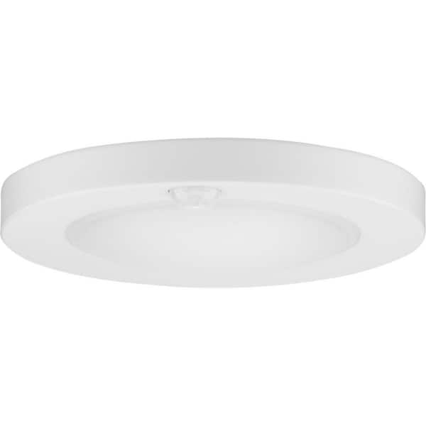 Progress Lighting Standby 7.75 in. Steel Satin White Surface Mount LED Motion Sensor Light with Photocell