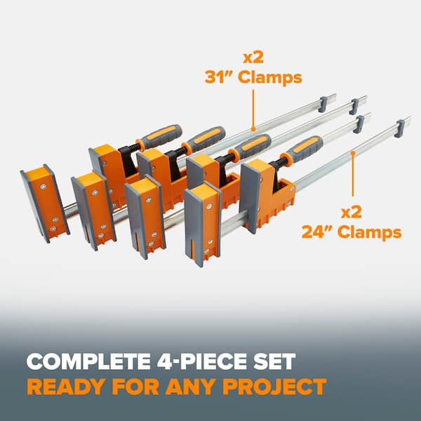 BORA Steel Parallel Clamp Set (4-Piece) 571550I - The Home Depot