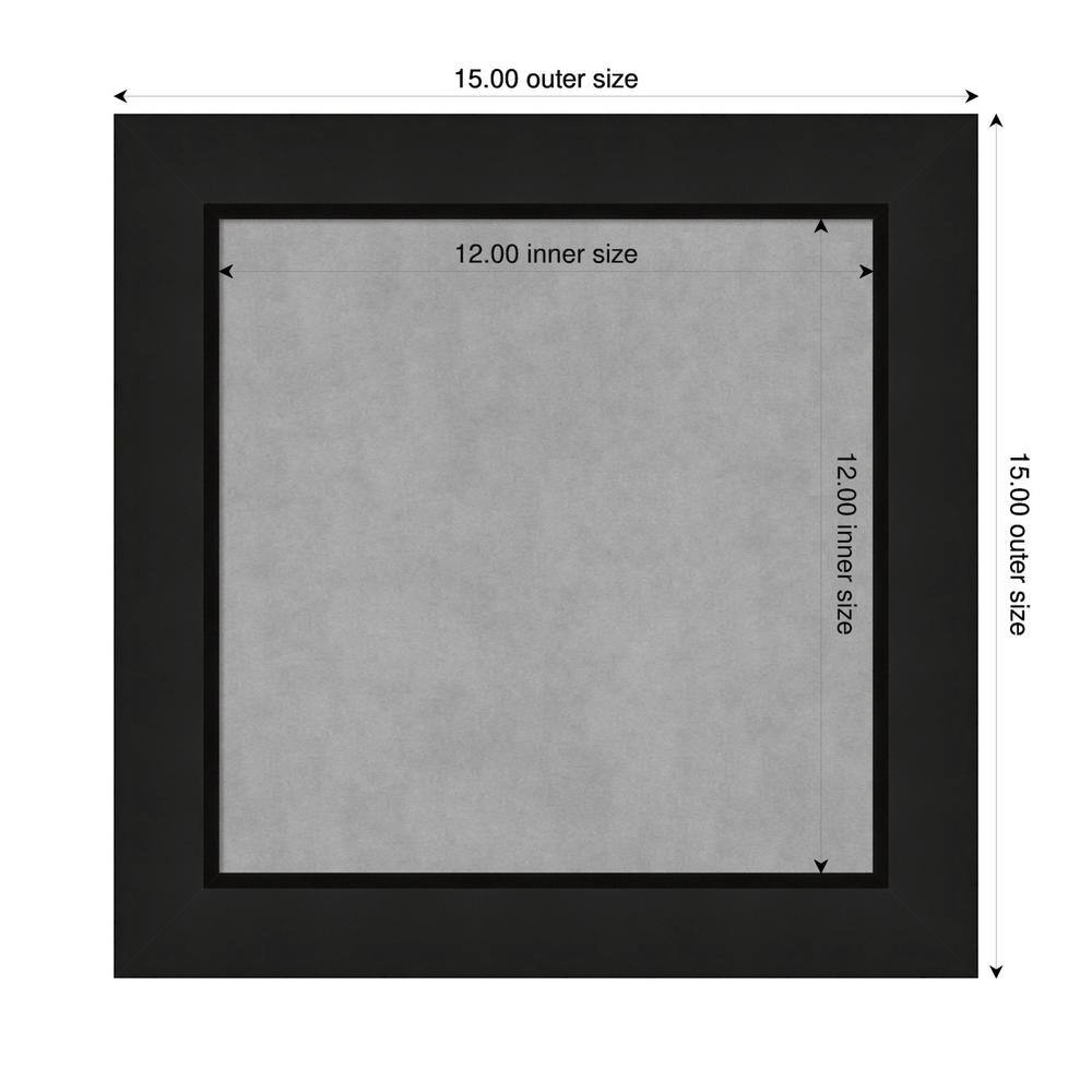 Grey and Black Wood Framed Magnetic Memo Board 12x12