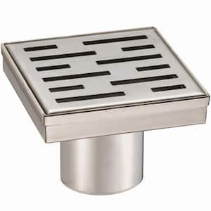 4 in. Square Stainless Steel Drain Shower Slot Pattern