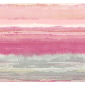 60.75 sq. ft. Posy Pink & Magenta Crestview Watercolor Paper Unpasted Wallpaper Roll