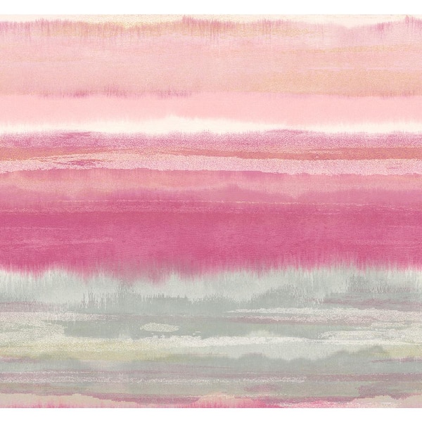 Seabrook Designs 60.75 sq. ft. Posy Pink & Magenta Crestview Watercolor Paper Unpasted Wallpaper Roll