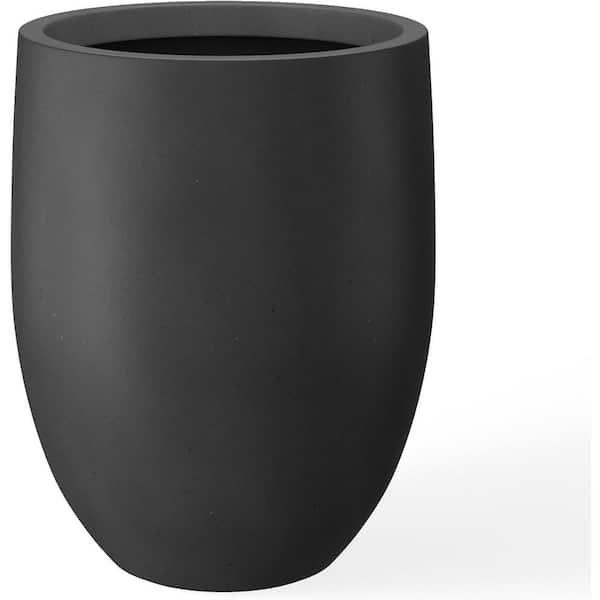 ITOPFOX Pudgy 15.9 in. L x 15.9 in. W x 21.7 in. H 15 qts. Burnished Black Indoor/Outdoor Concrete Planter 1 (-Pack)