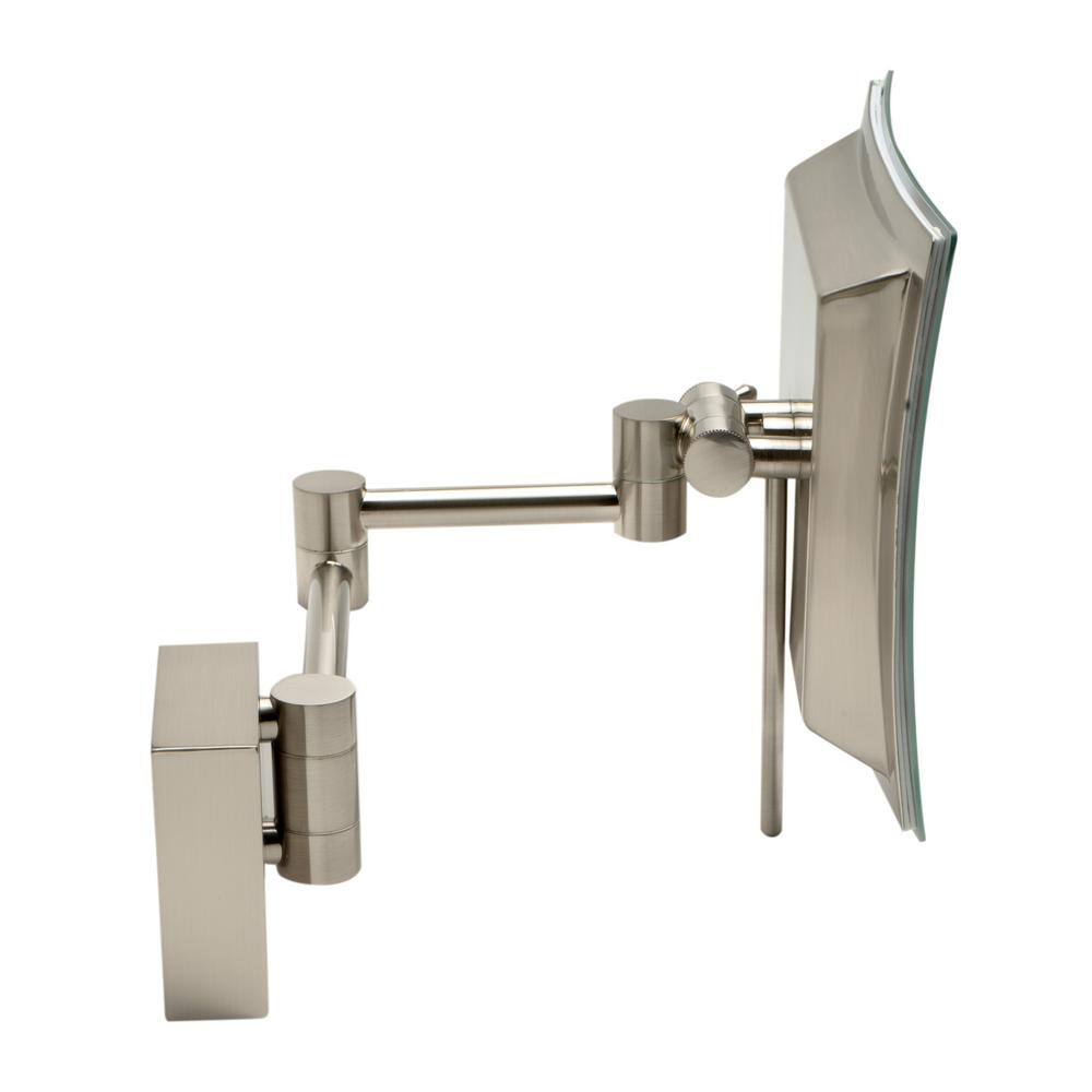 Brushed Nickel LED Wall Mounted Magnifying Mirror